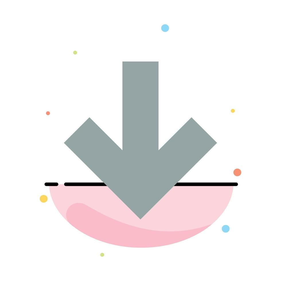 Arrow Down Back Abstract Flat Color Icon Template vector