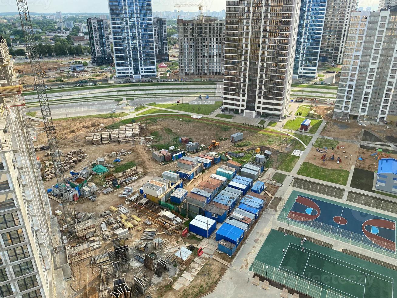 Construction Site. The Construction Of A Skyscraper From Modern Materials photo