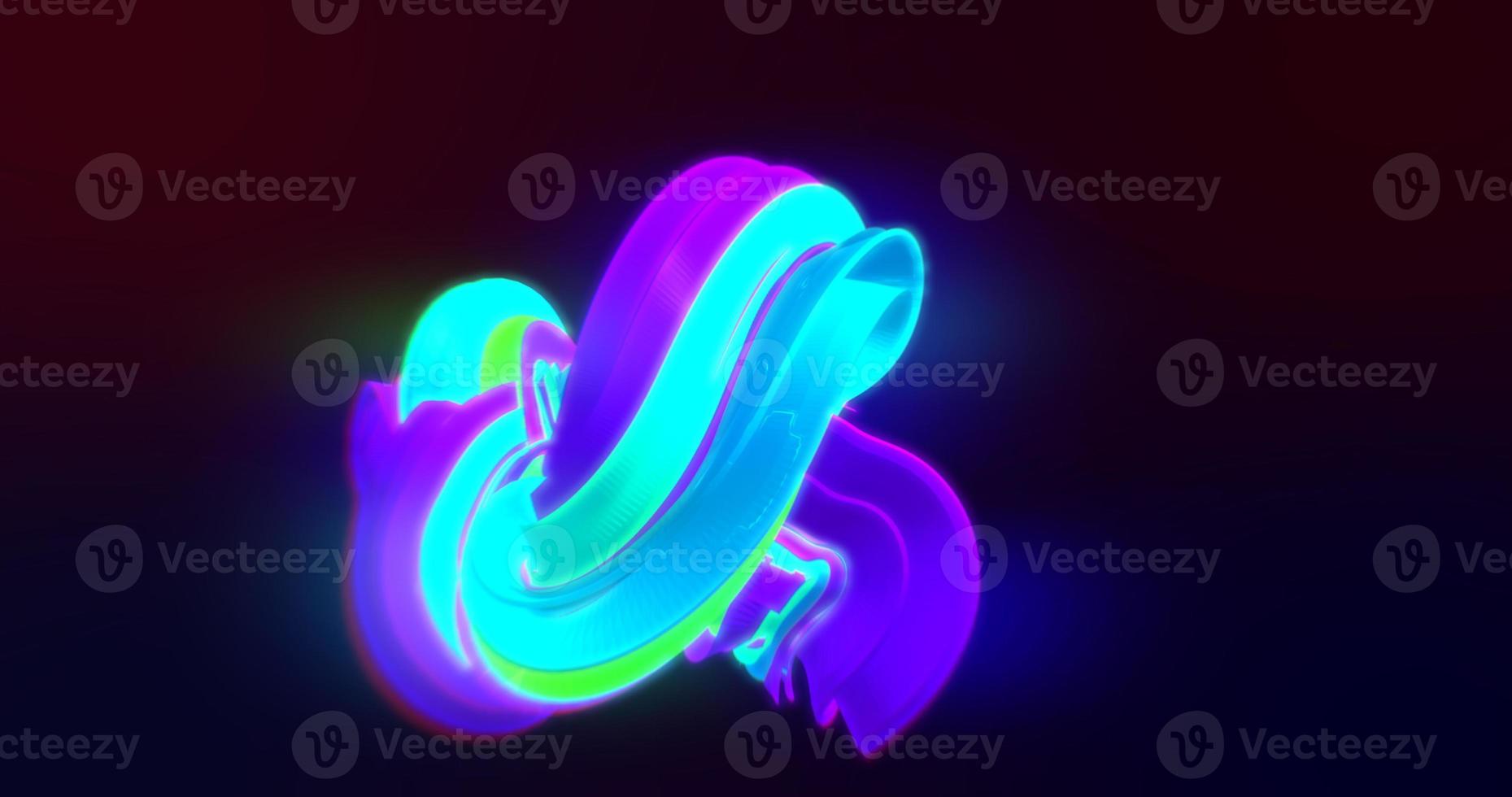 Abstract beautiful bright volumetric multi-colored luminous energy electric spinning figures and spirals, 3d lines on a dark background photo