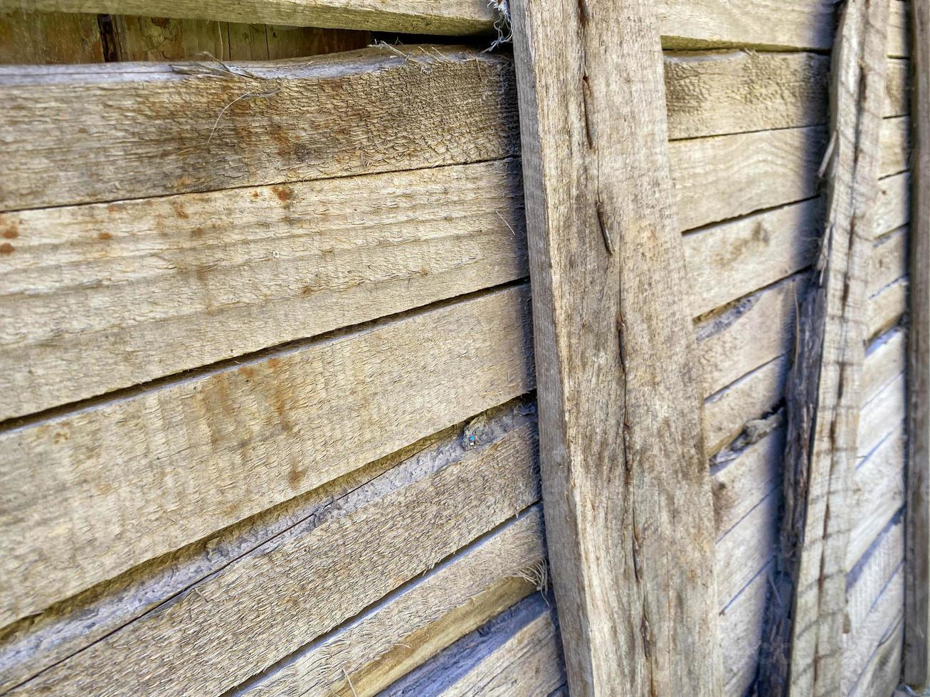 Wooden log cabin texture - interior design in traditional houses. Abstract background with horizontal lines and natural wood pattern with knots on a log wall photo