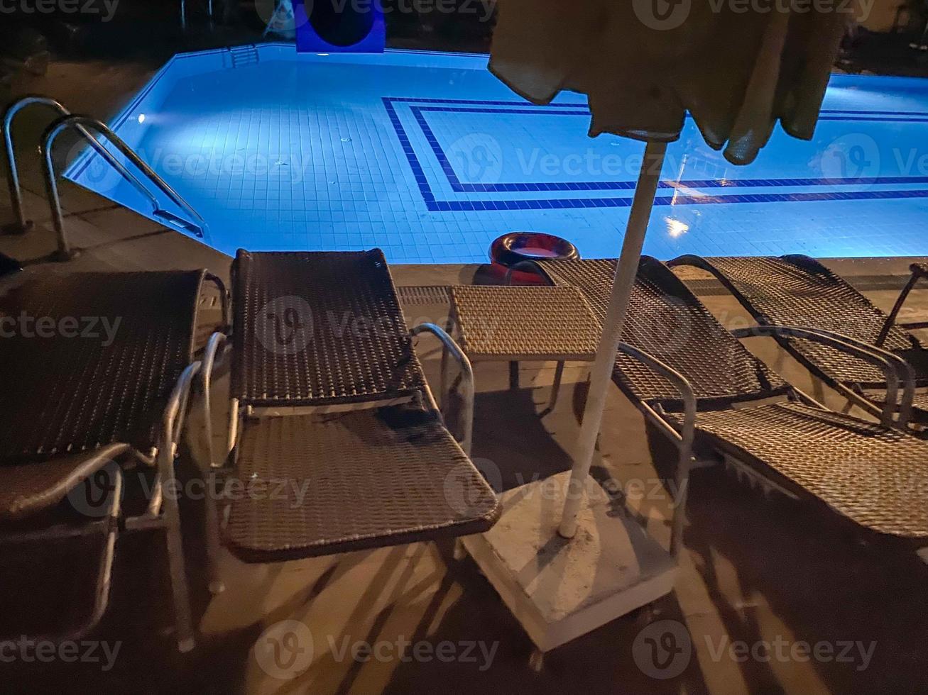 Lighting business for luxury backyard swimming pool. Relaxed lifestyle photo