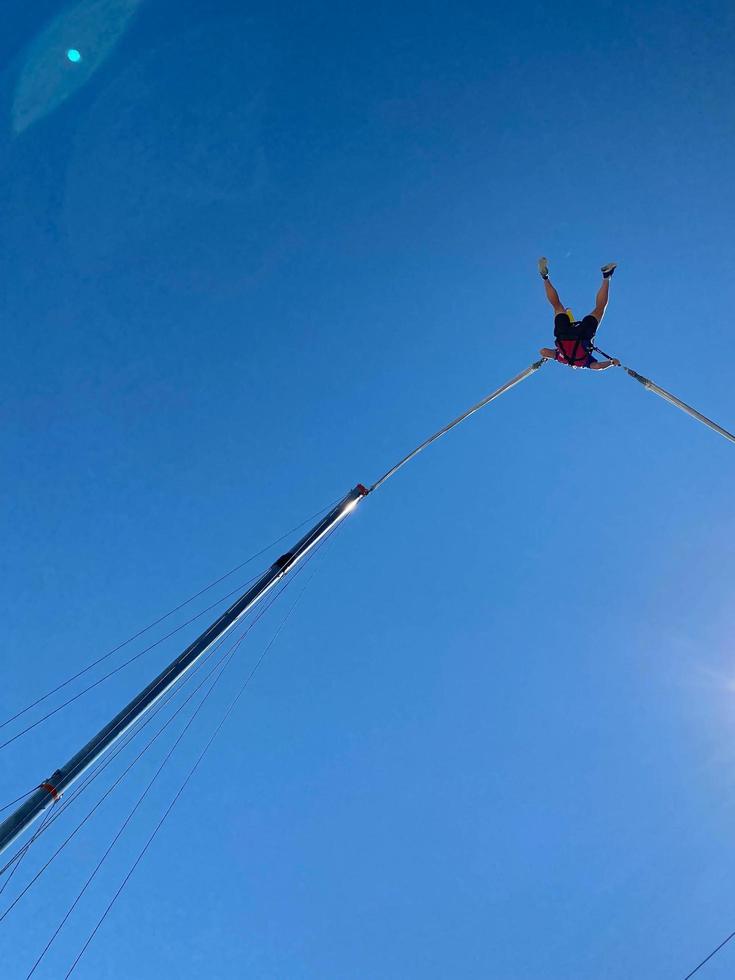 Bungee jumps, extreme and fun sport photo