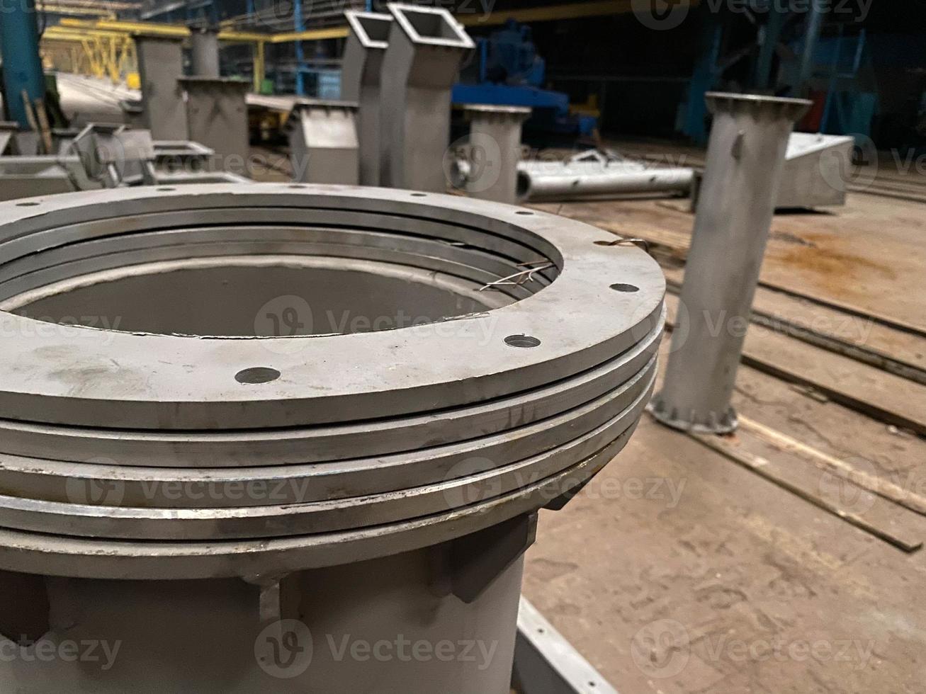 Industrial background from part of valves for power, oil or gas industry photo