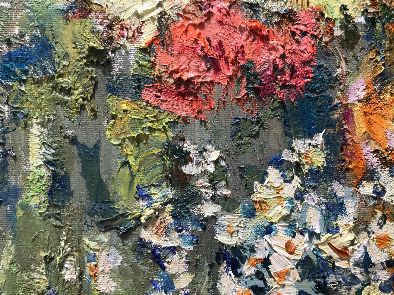 Photo with textural strokes applied to the surface of oil paint. Art. Texture and background