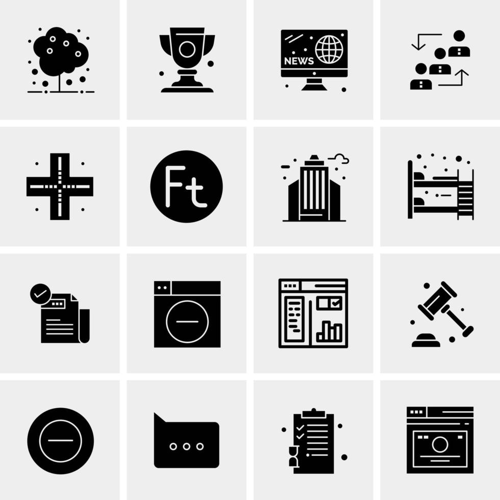 16 iconos universales de negocios vector ilustración de icono creativo para usar en proyectos relacionados con la web y dispositivos móviles