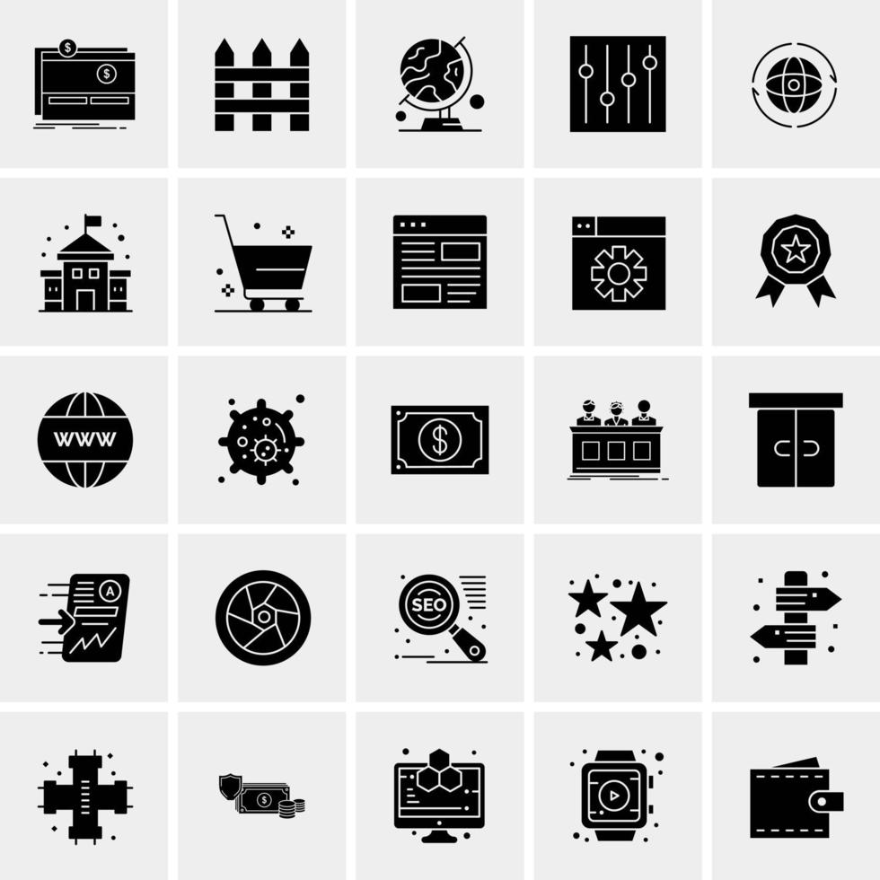 25 iconos de negocios universales vector ilustración de icono creativo para usar en proyectos relacionados con la web y dispositivos móviles