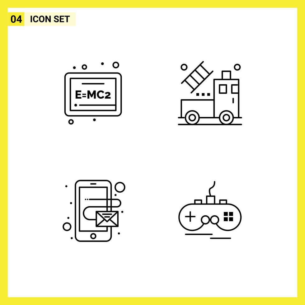 Pictogram Set of 4 Simple Filledline Flat Colors of board mobile car transparent wireless Editable Vector Design Elements