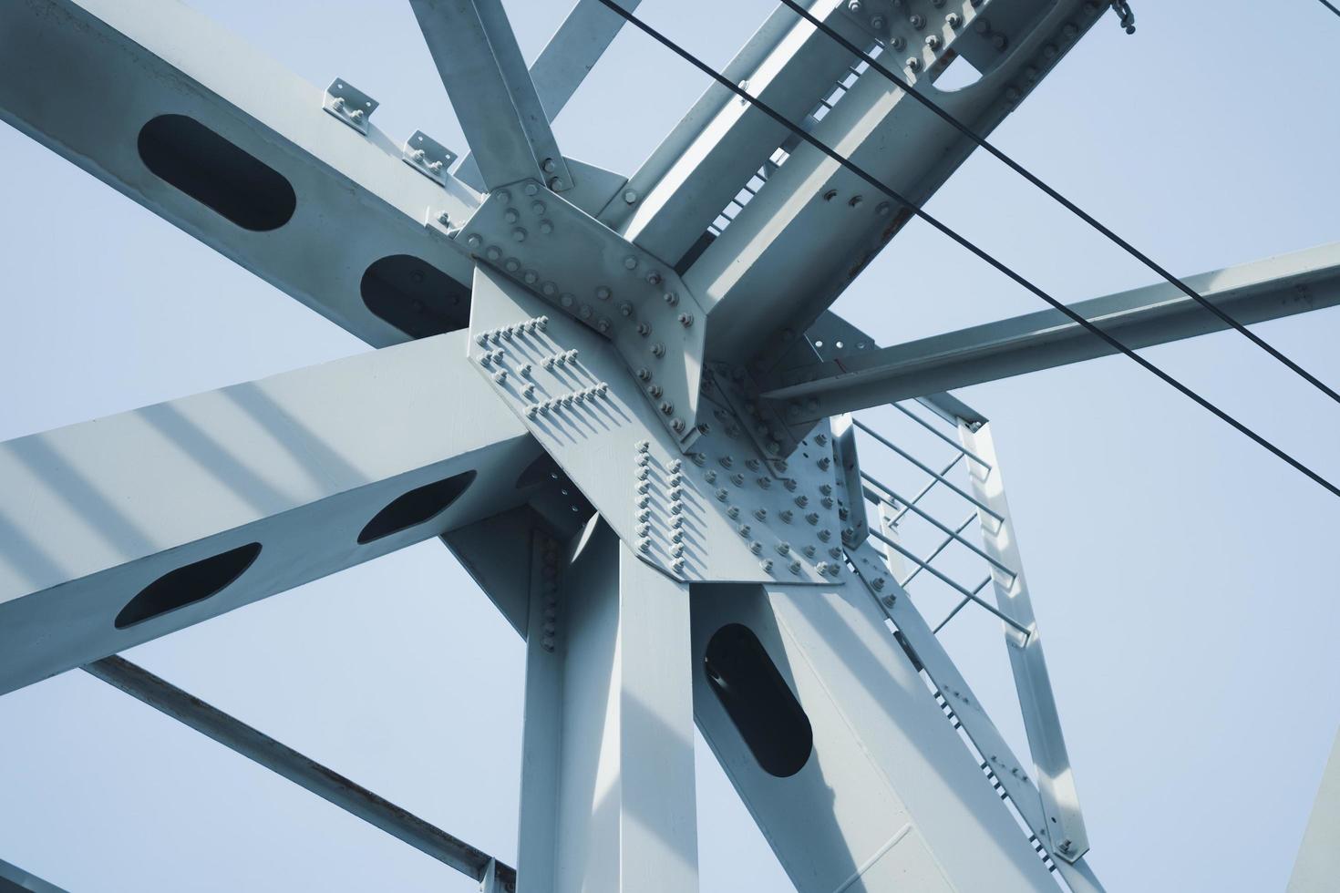 Main load-bearing structure of a metal bridge. photo