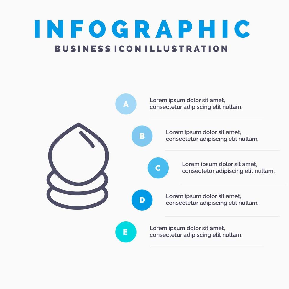 gota eco ecología medio ambiente línea icono con 5 pasos presentación infografía fondo vector