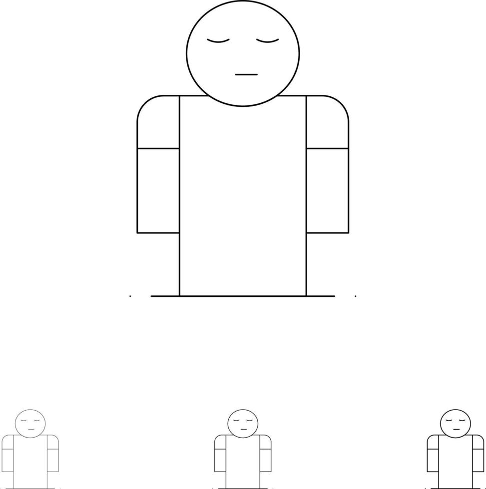 Arms Hands Open Person Bold and thin black line icon set vector
