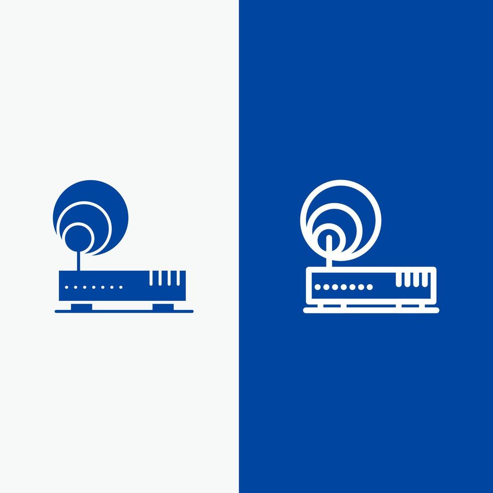 Connection Hardware Internet Network Line and Glyph Solid icon Blue banner Line and Glyph Solid icon Blue banner vector
