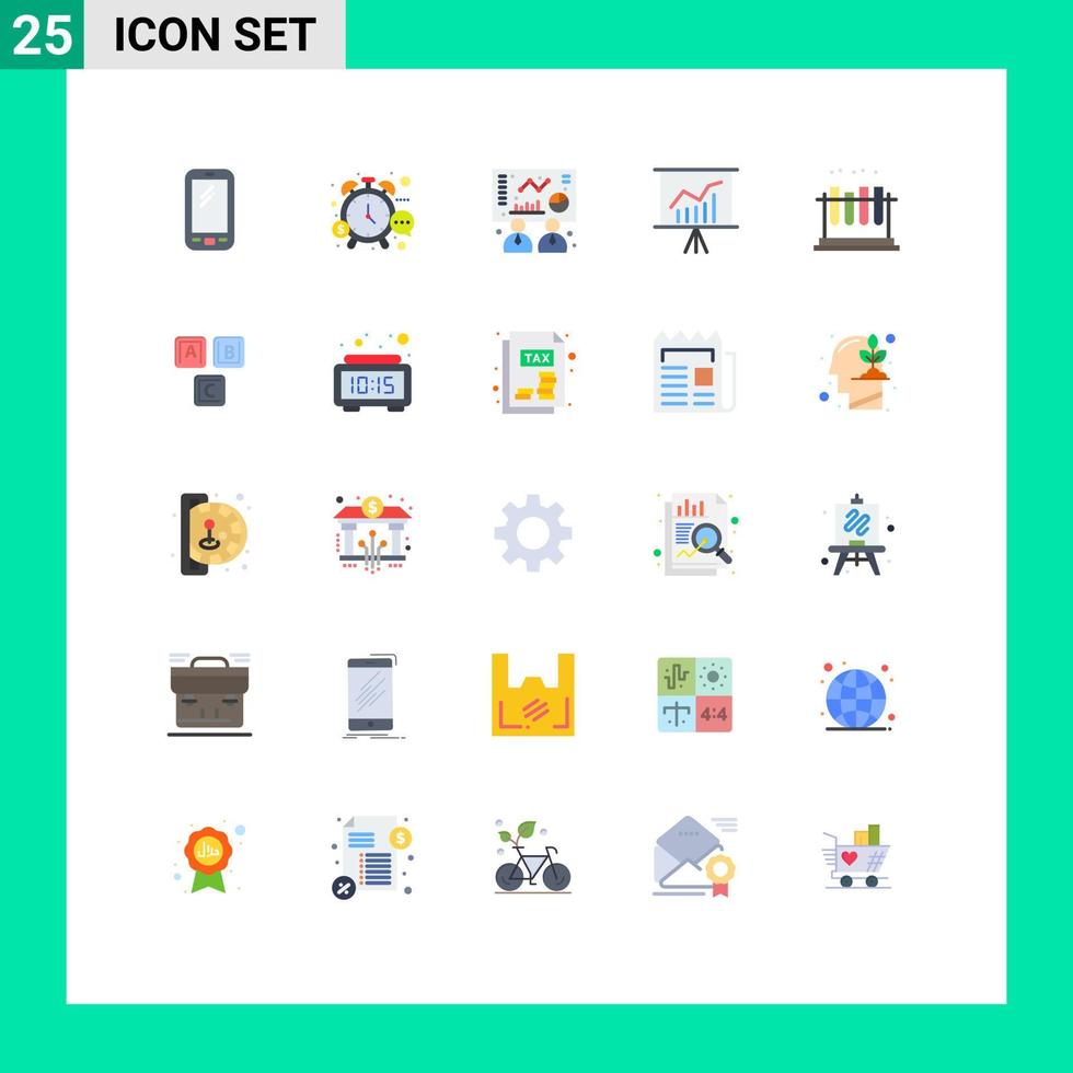 25 Universal Flat Colors Set for Web and Mobile Applications lab office time meeting graph Editable Vector Design Elements