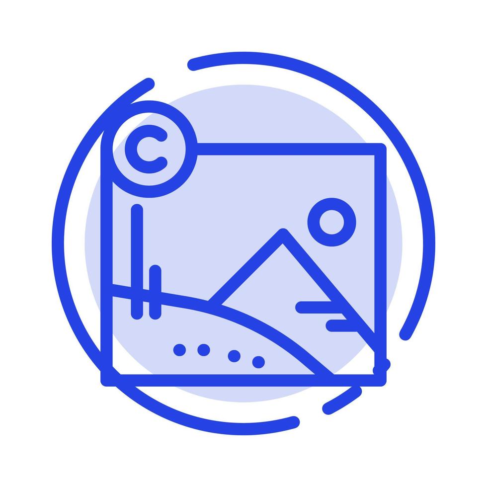 Artwork Business Copyright Copyrighted Blue Dotted Line Line Icon vector