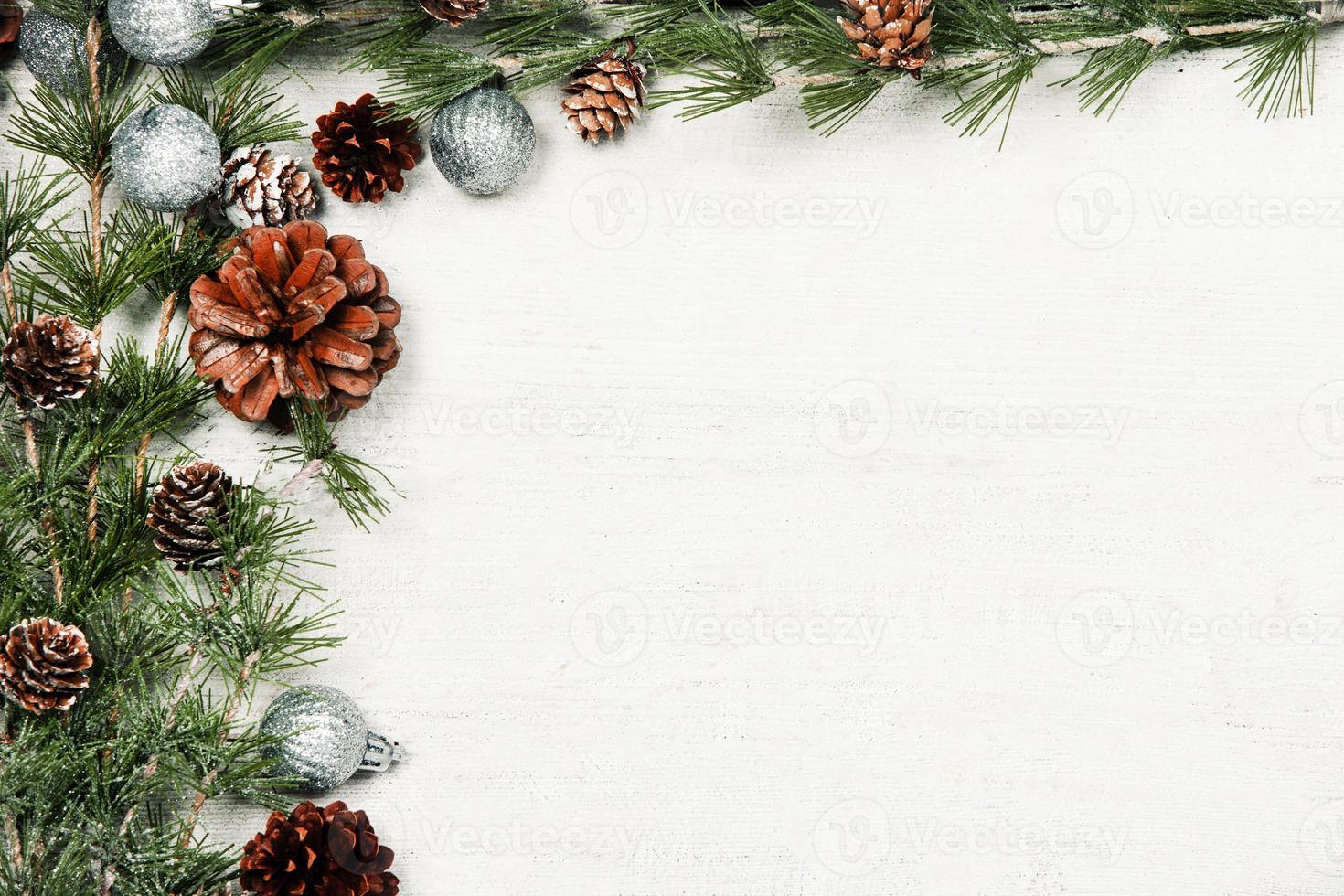 New Year or New Year's Eve background with fir branch with cones. The year 2023 is coming. photo