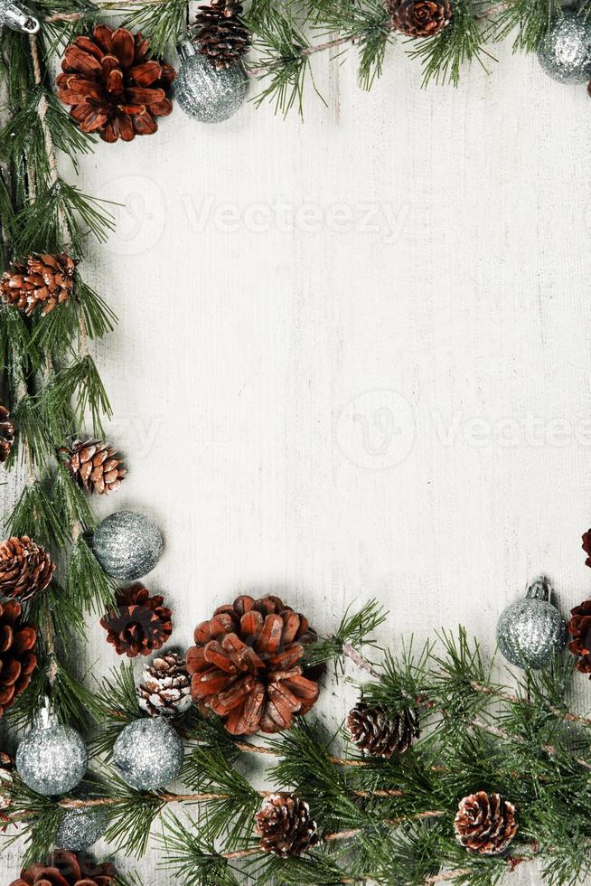 New Year or New Year's Eve background with fir branch with cones. The year 2023 is coming. photo