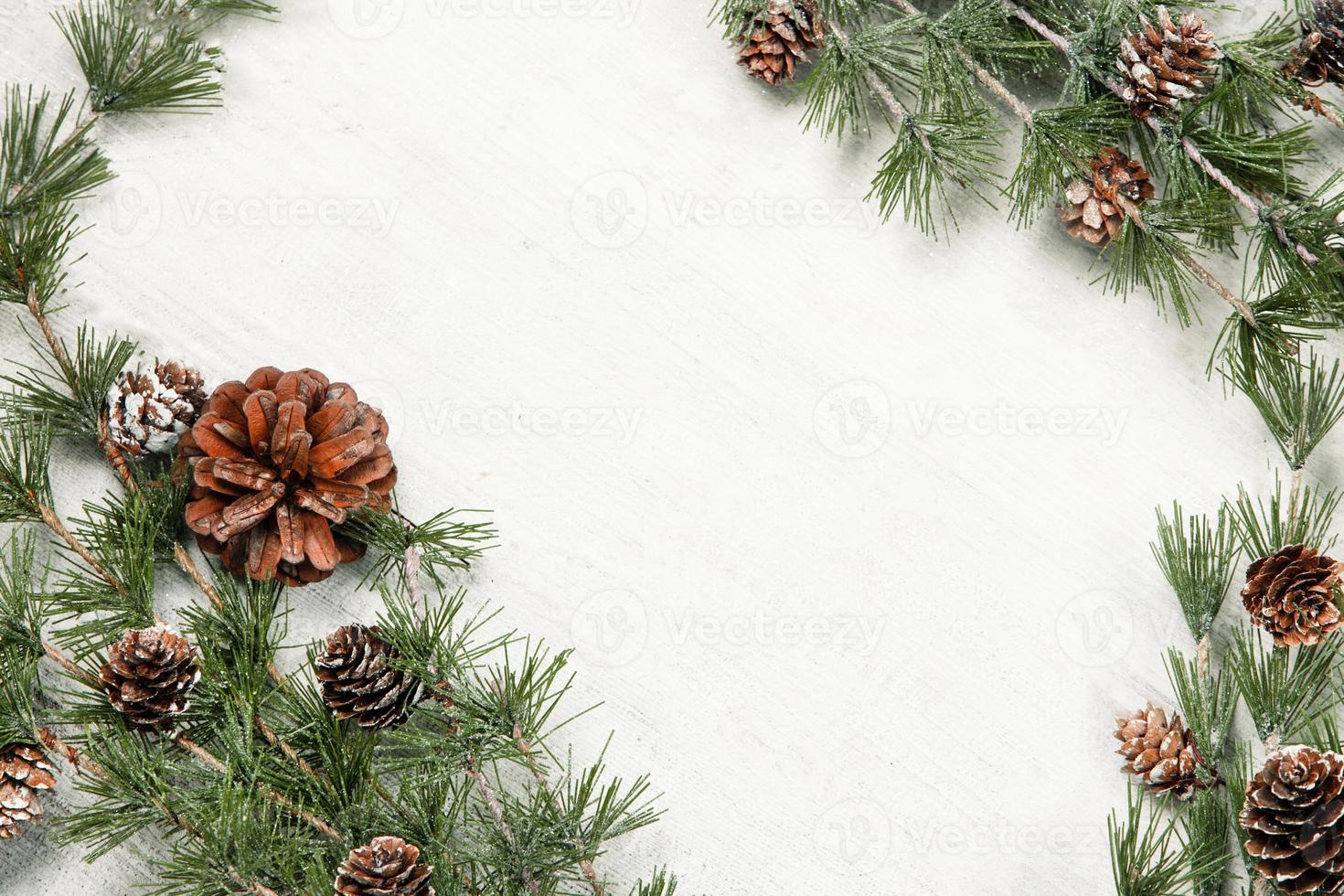 New Year or New Year's Eve background with fir branch with cones. The year 2023 is coming. photo