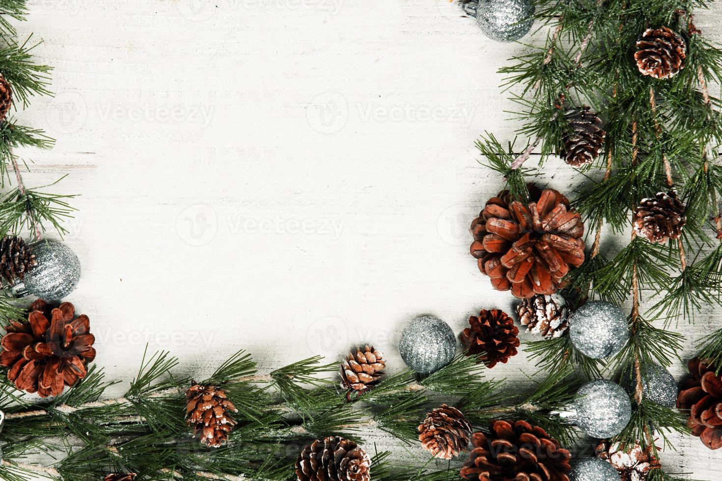 New Year or New Year's Eve background with fir branch with cones. The year 2023 is coming. photo