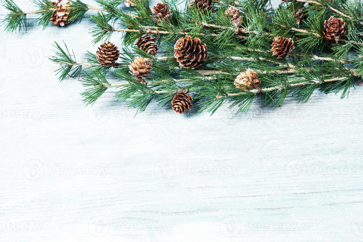 New Year or New Year's Eve background with fir branch with cones. The year 2023 is coming. photo