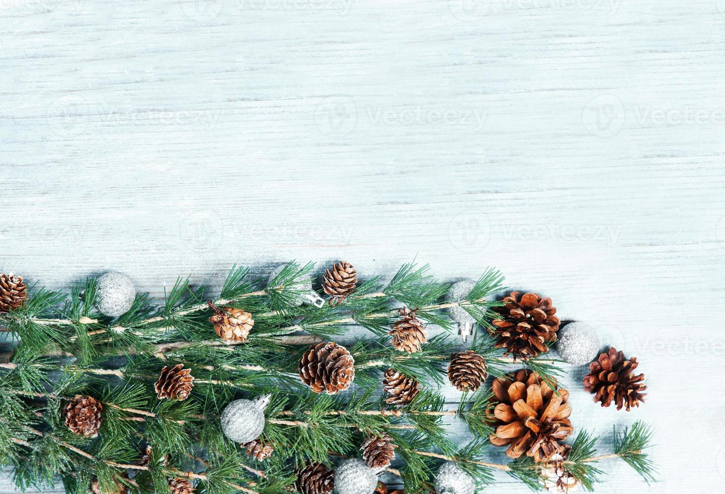 New Year or New Year's Eve background with fir branch with cones. The year 2023 is coming. photo