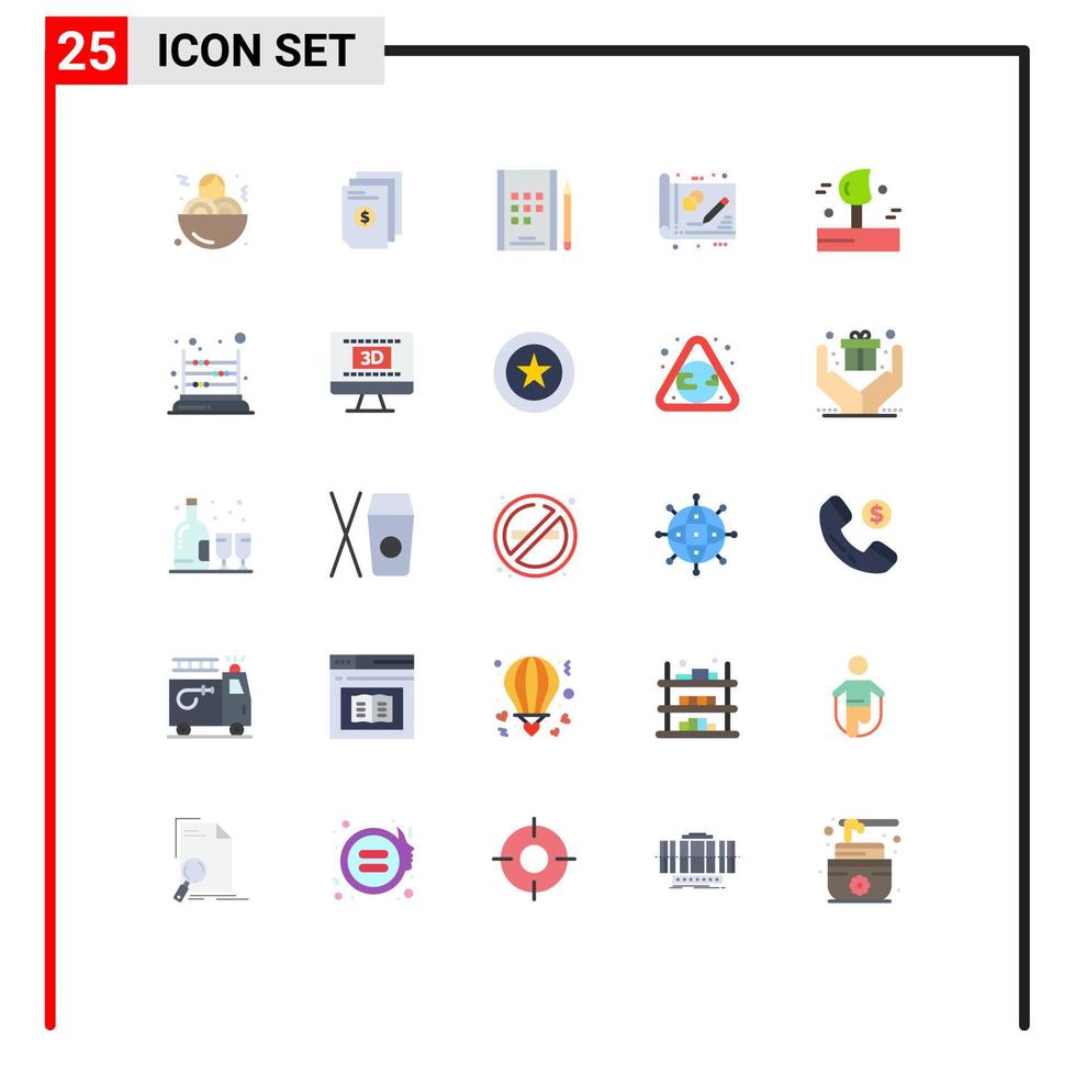 Universal Icon Symbols Group of 25 Modern Flat Colors of weather idea book drawing business Editable Vector Design Elements