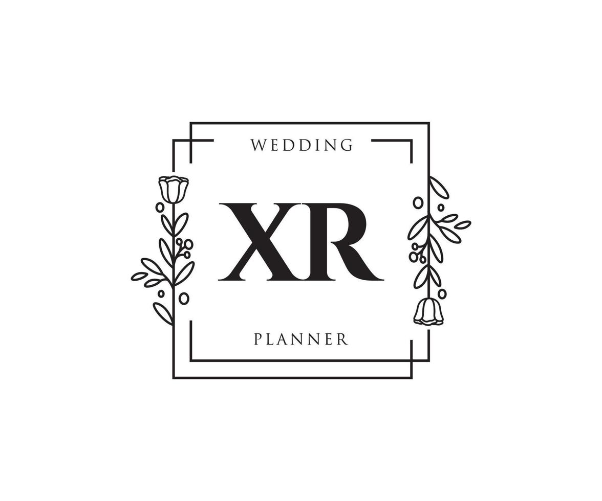 Initial XR feminine logo. Usable for Nature, Salon, Spa, Cosmetic and Beauty Logos. Flat Vector Logo Design Template Element.