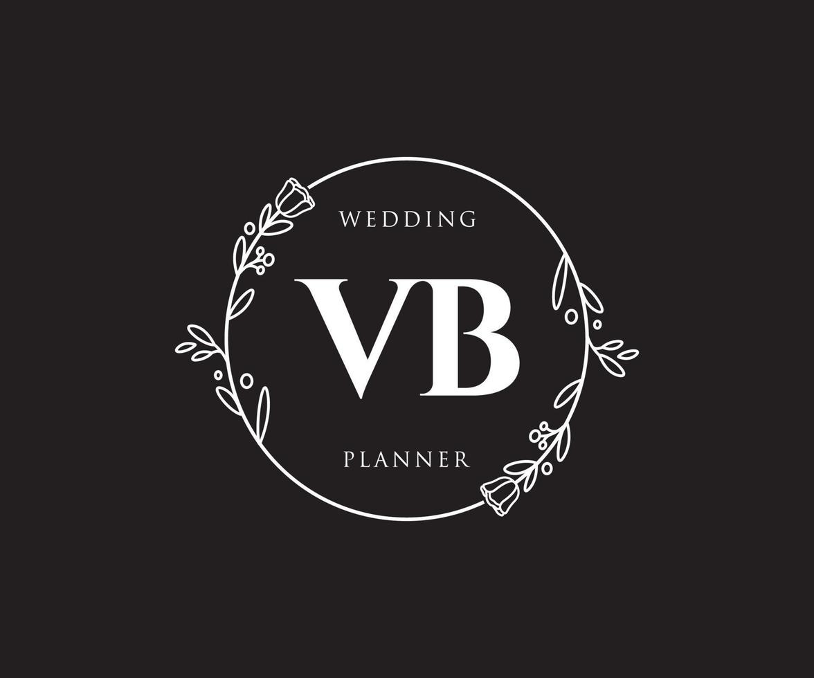 Initial VB feminine logo. Usable for Nature, Salon, Spa, Cosmetic and Beauty Logos. Flat Vector Logo Design Template Element.