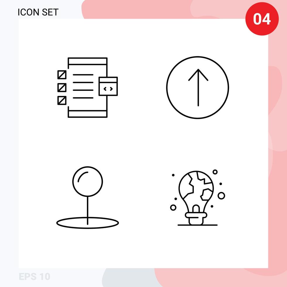 Set of 4 Commercial Filledline Flat Colors pack for app pin development symbols protection Editable Vector Design Elements