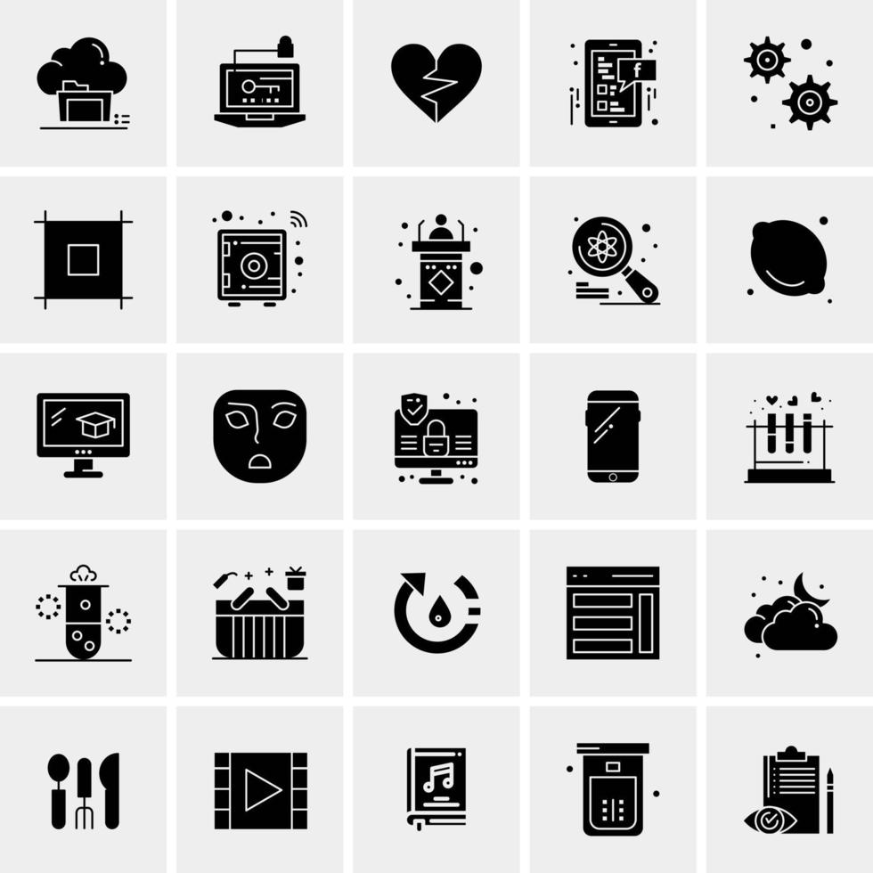 25 iconos de negocios universales vector ilustración de icono creativo para usar en proyectos relacionados con la web y dispositivos móviles