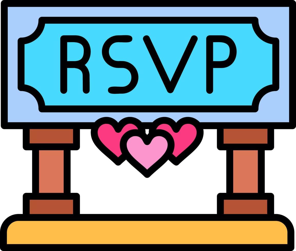 diseño de icono creativo rsvp vector