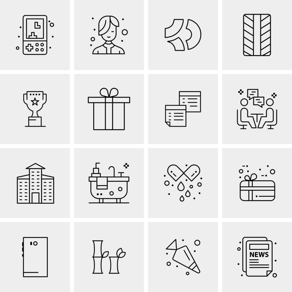 16 Universal Business Icons Vector Creative Icon Illustration to use in web and Mobile Related project