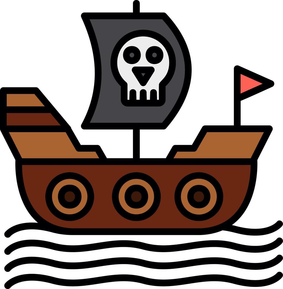 Pirate Ship Creative Icon Design vector