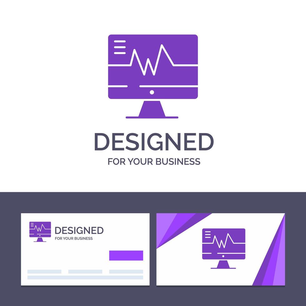 Creative Business Card and Logo template Medical Hospital Heart Heartbeat Vector Illustration