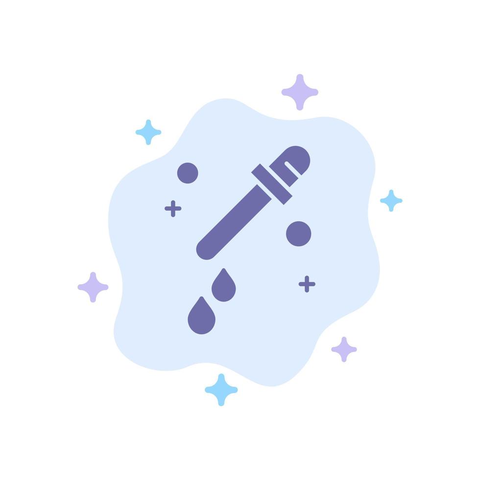 Dropper Pipette Science Blue Icon on Abstract Cloud Background vector