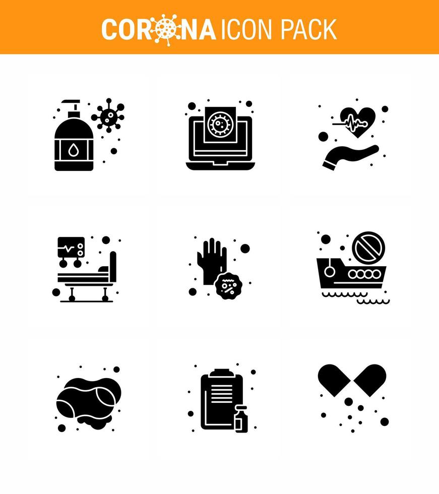 COVID19 corona virus contamination prevention Blue icon 25 pack such as virus icu virus hospital bed life viral coronavirus 2019nov disease Vector Design Elements