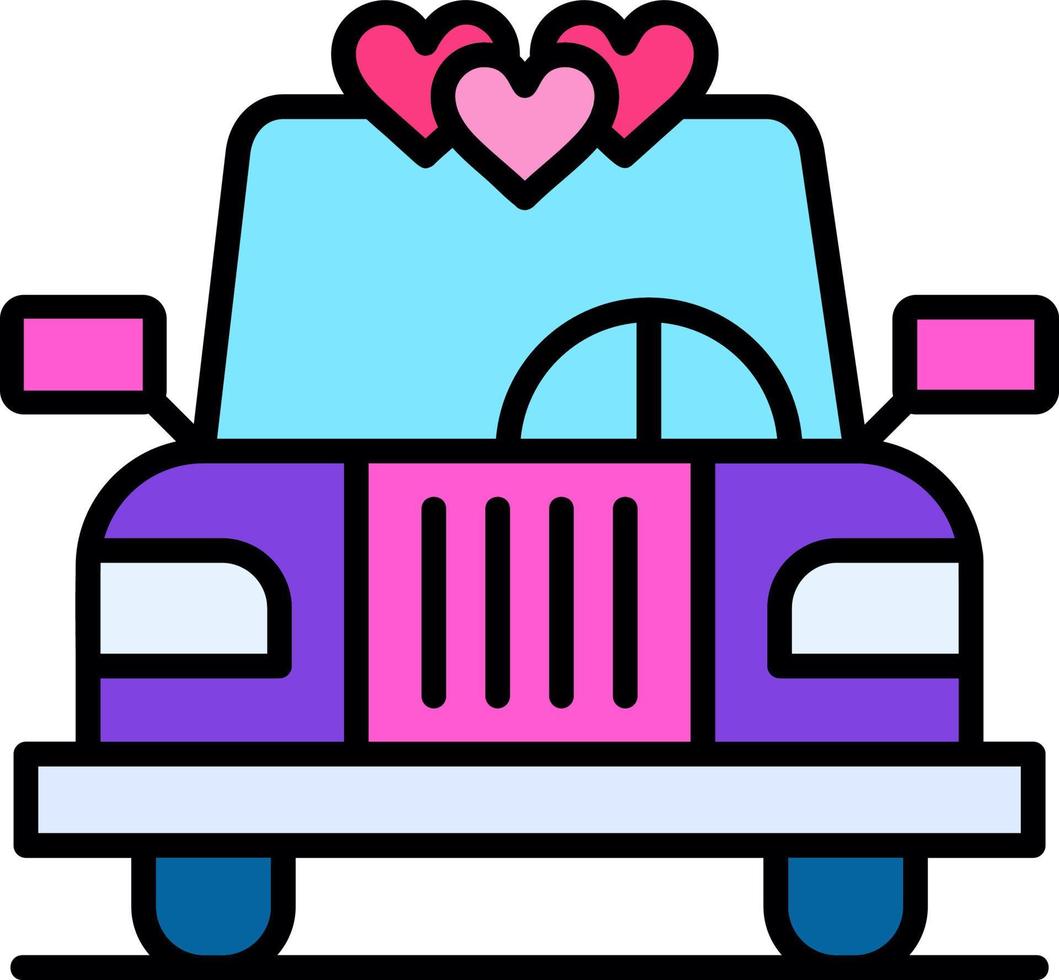 diseño de icono creativo de coche de boda vector