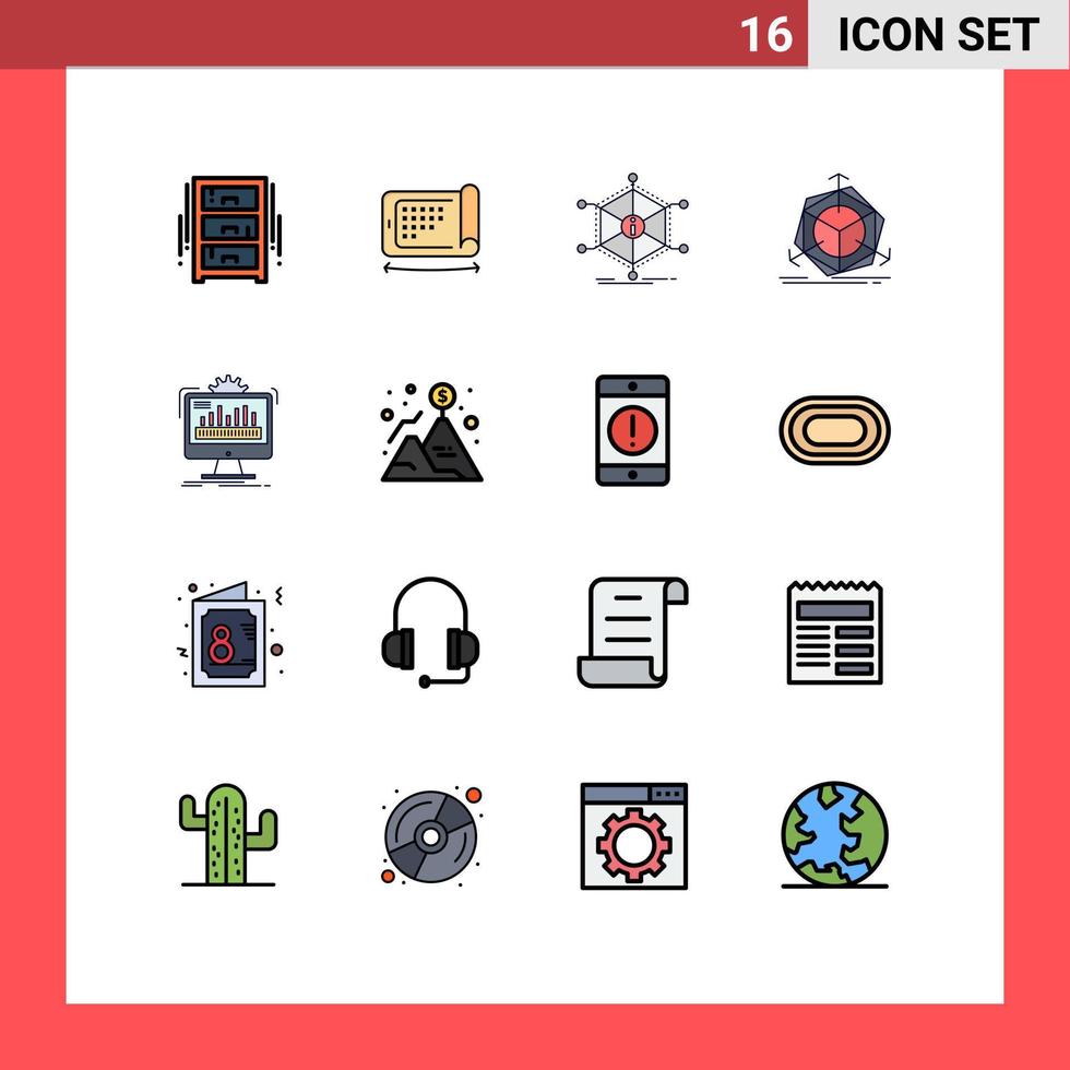 paquete de iconos de vectores de stock de 16 signos y símbolos de línea para la corrección de objetos información de cambio felexibel elementos de diseño de vectores creativos editables