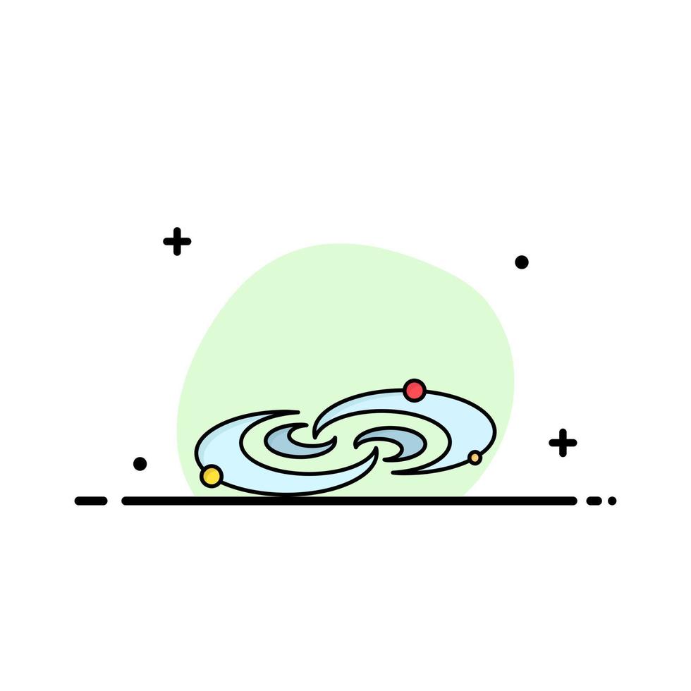 Galaxy astronomy planets system universe Flat Color Icon Vector