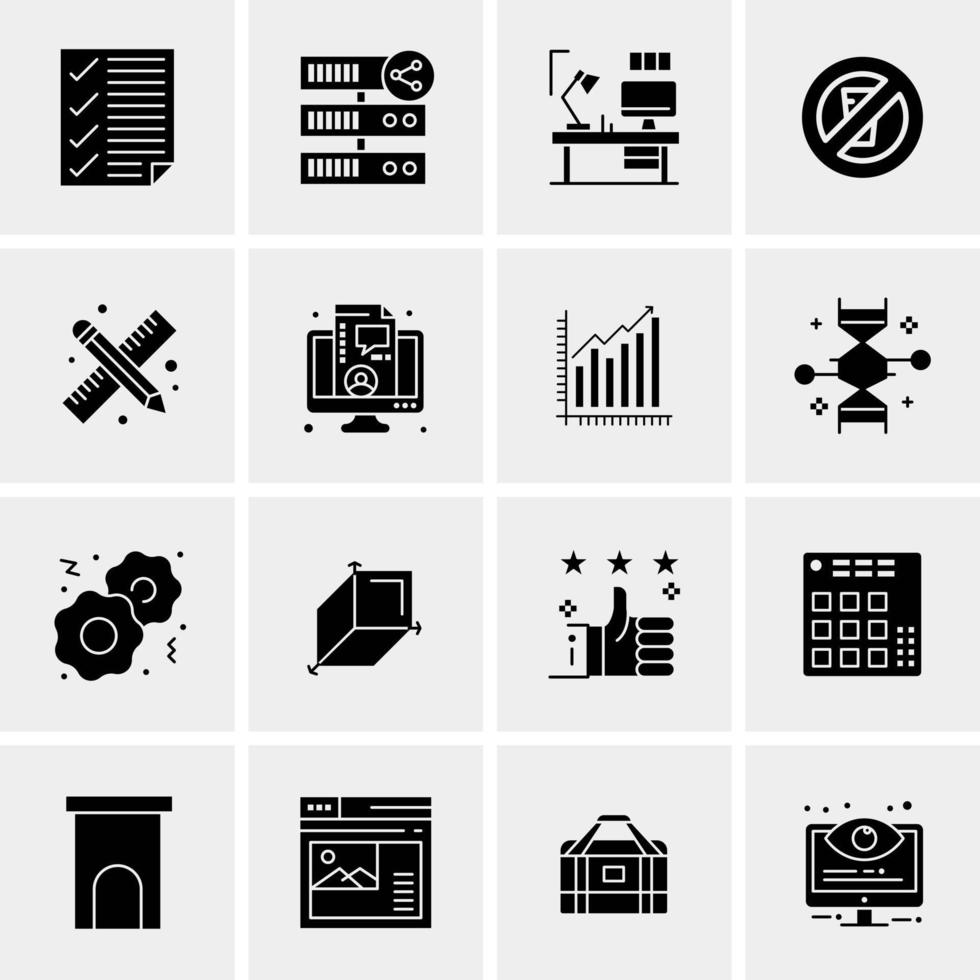 16 iconos universales de negocios vector ilustración de icono creativo para usar en proyectos relacionados con la web y dispositivos móviles