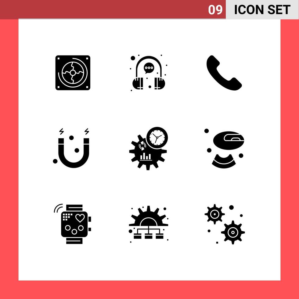 User Interface Pack of 9 Basic Solid Glyphs of management business representative science education Editable Vector Design Elements