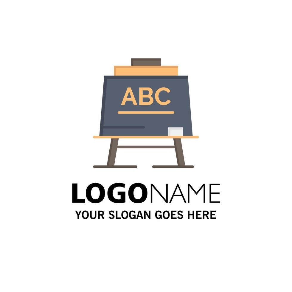 Learning Teacher Abc Board Business Logo Template Flat Color vector