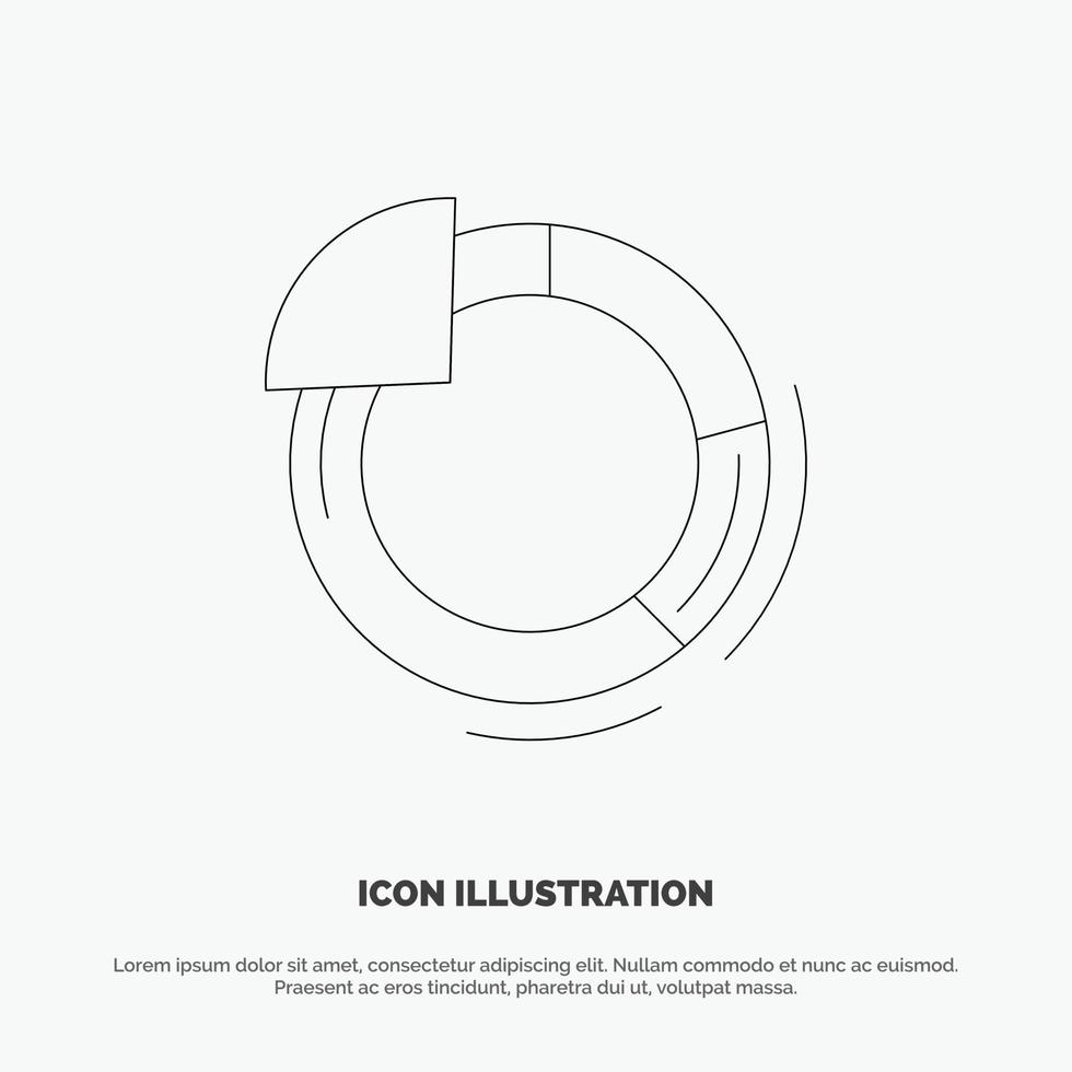 Graph Circle Pie Chart Line Icon Vector