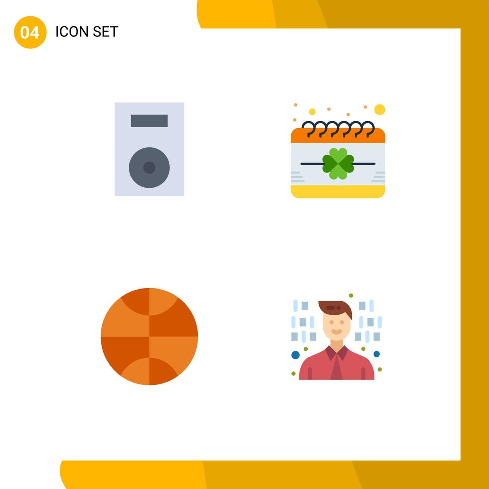 4 Universal Flat Icons Set for Web and Mobile Applications devices saint technology date sport Editable Vector Design Elements