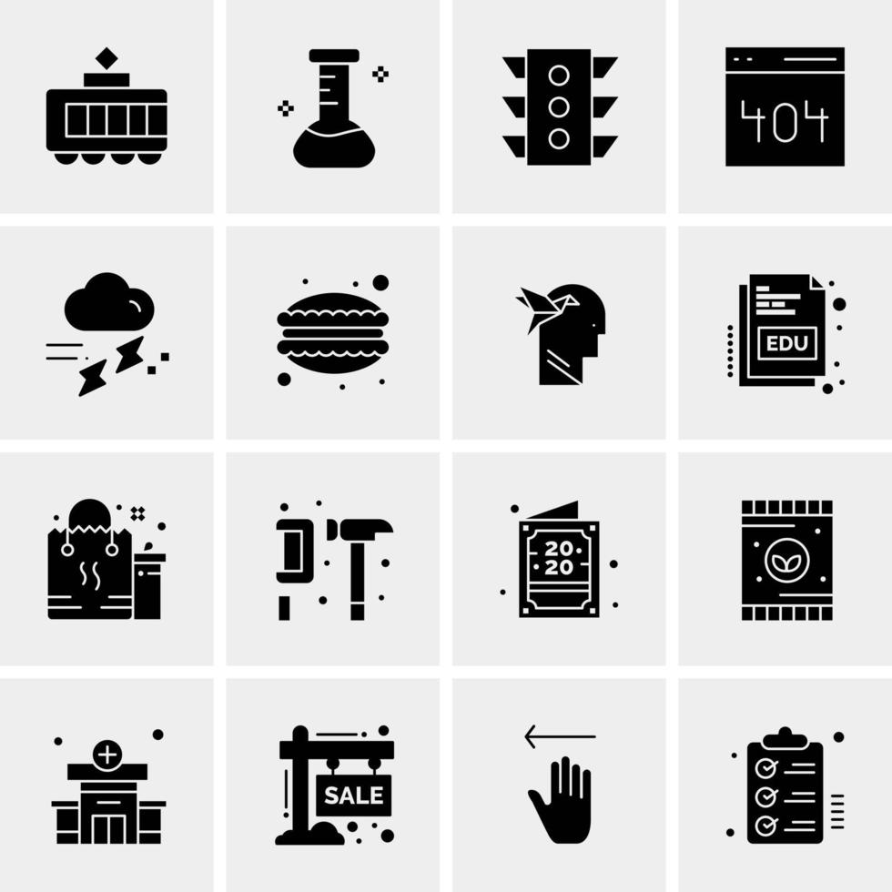 16 iconos de negocios universales vector ilustración de icono creativo para usar en proyectos relacionados con la web y dispositivos móviles