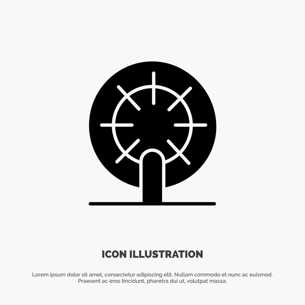 Wheel Boat Ship Ship solid Glyph Icon vector