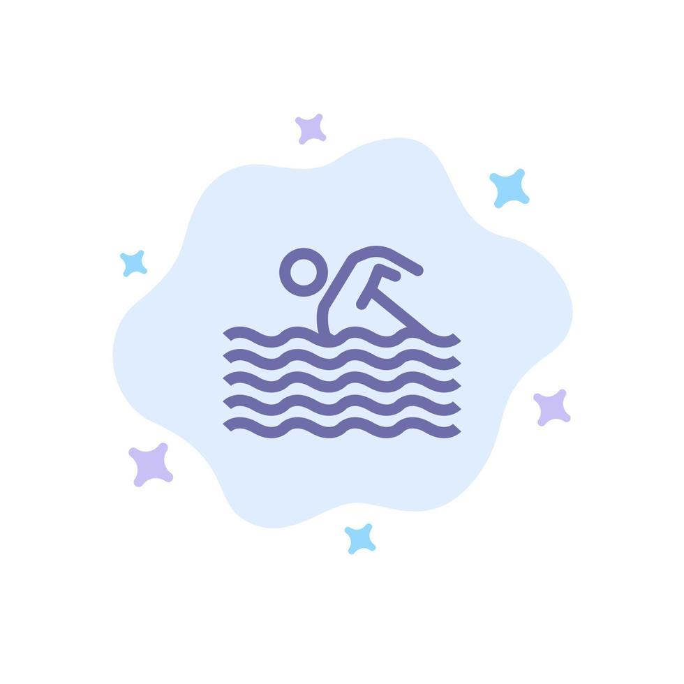 Activity Sport Swim Swimming Water Blue Icon on Abstract Cloud Background vector