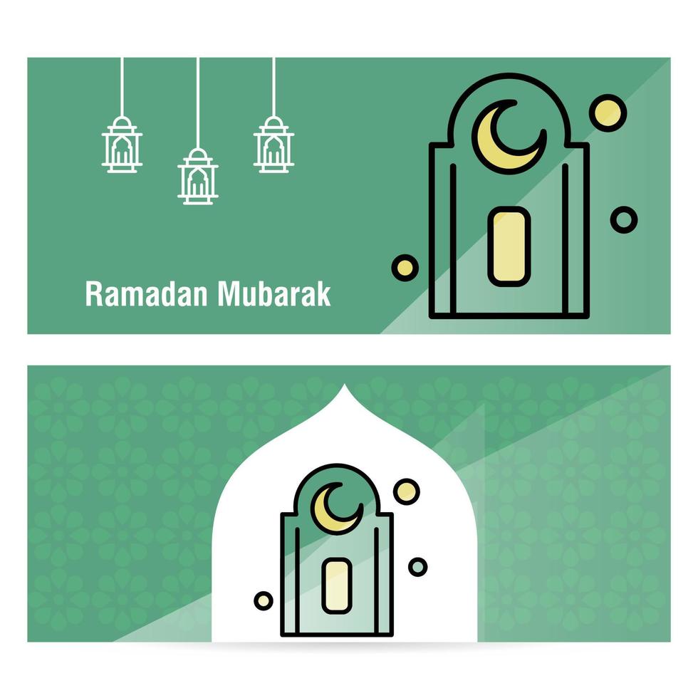 banner de concepto de ramadán kareem con patrones islámicos vector