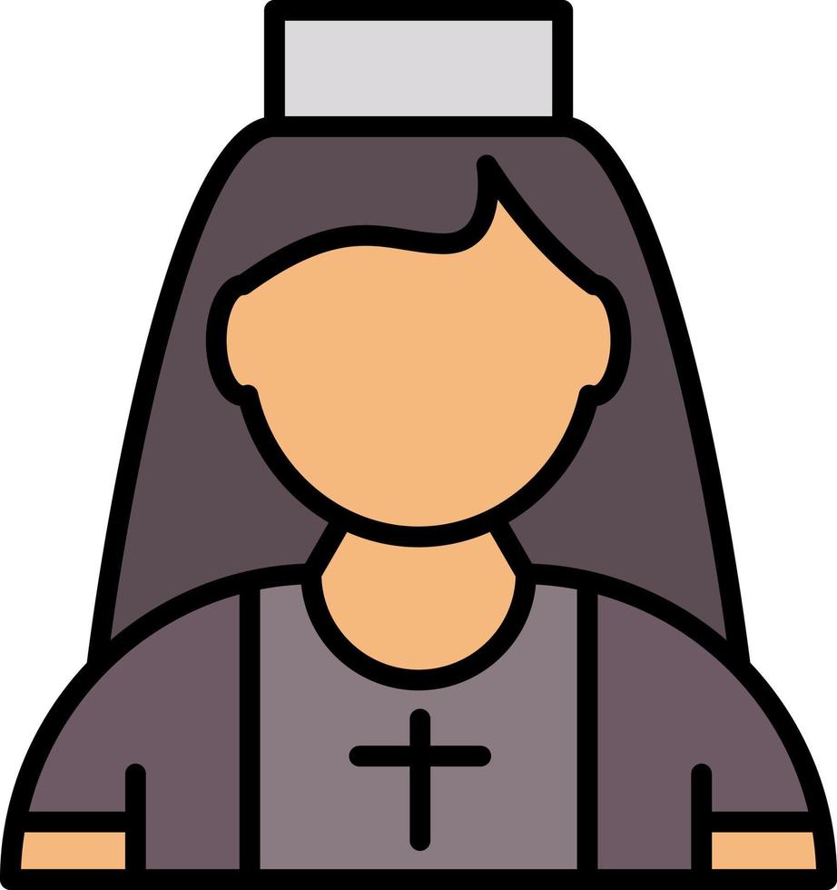 monja diseño de icono creativo vector