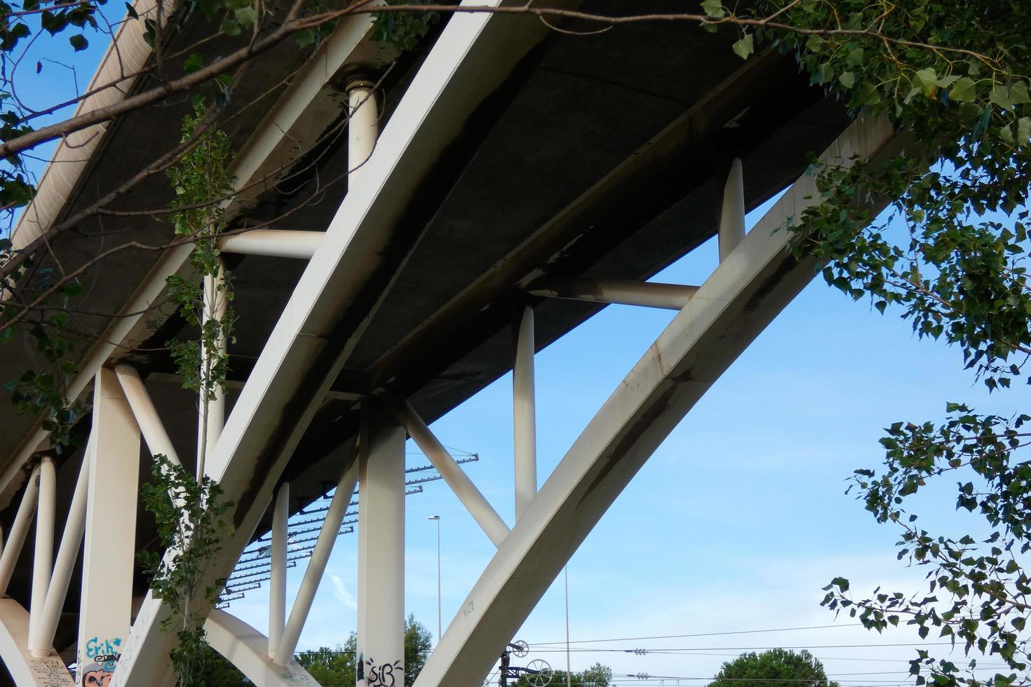 Bridge over the Llobregat river, engineering work for the passage of cars, trucks and buses. photo