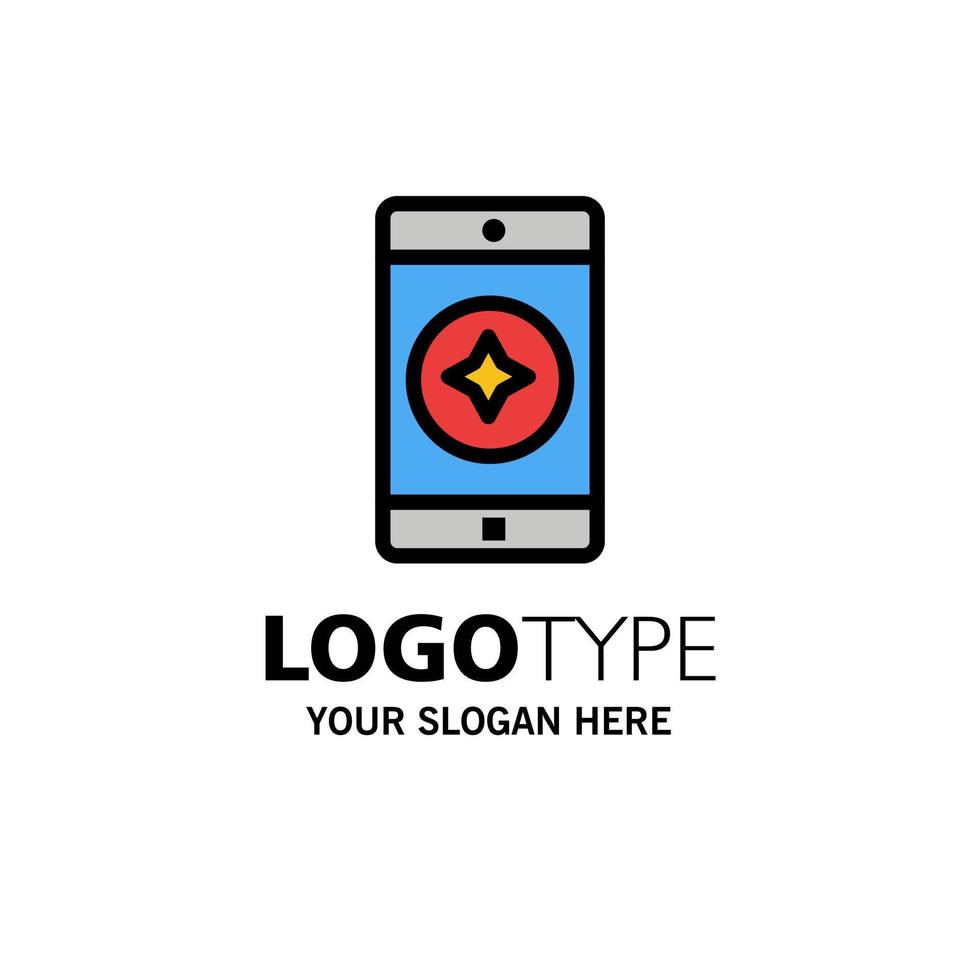 Favorite Mobile Mobile Mobile Application Business Logo Template Flat Color vector