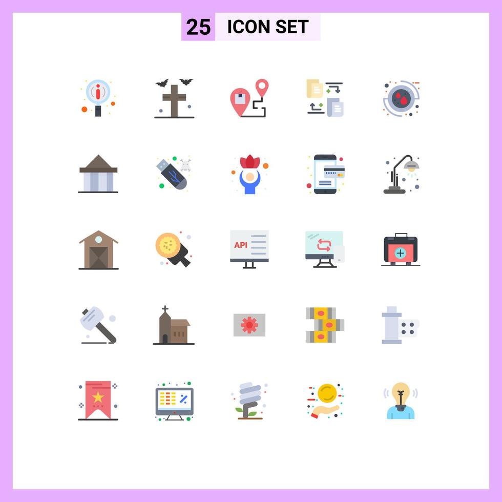 25 Thematic Vector Flat Colors and Editable Symbols of medical blood destination document files Editable Vector Design Elements
